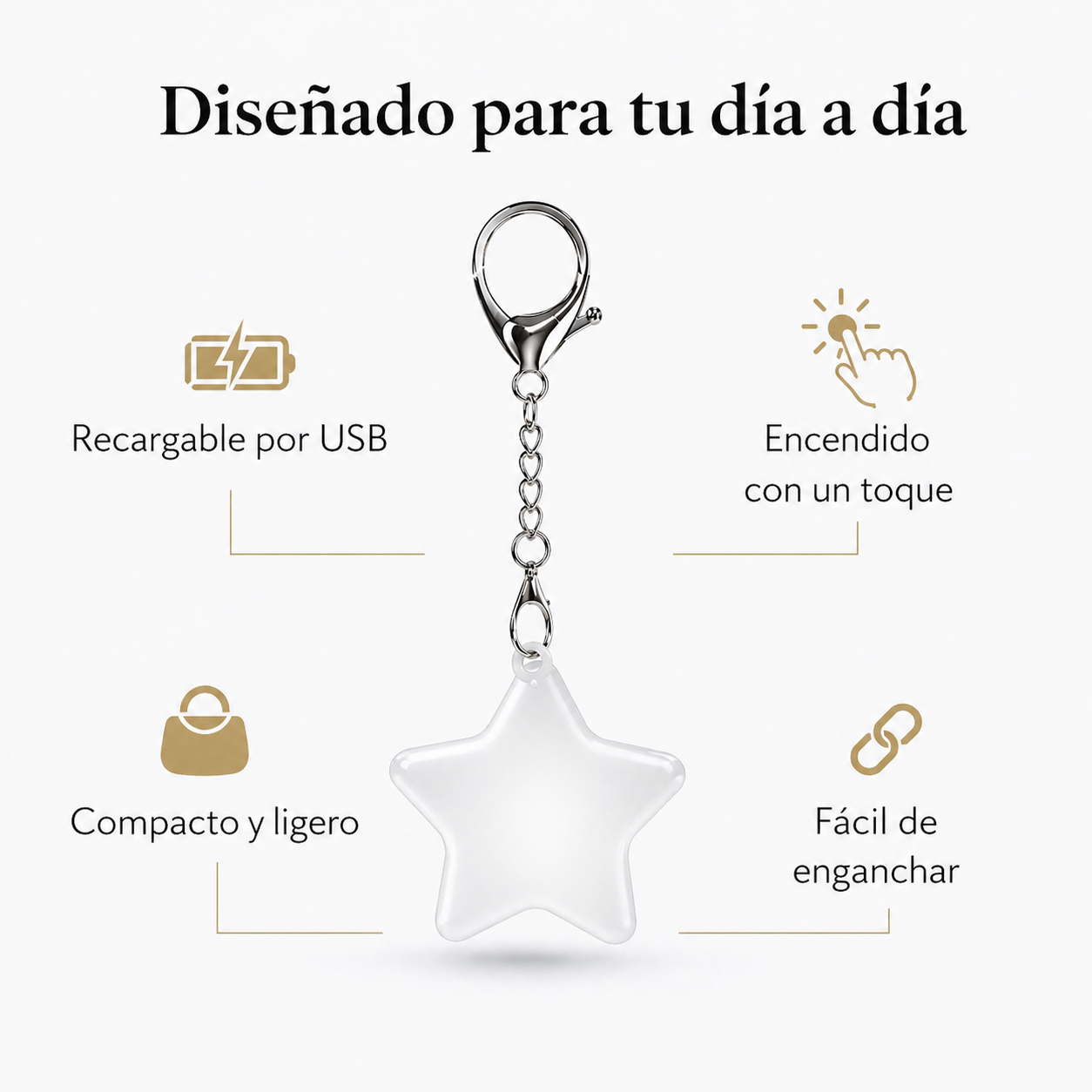 Llavero con luz para tu bolso