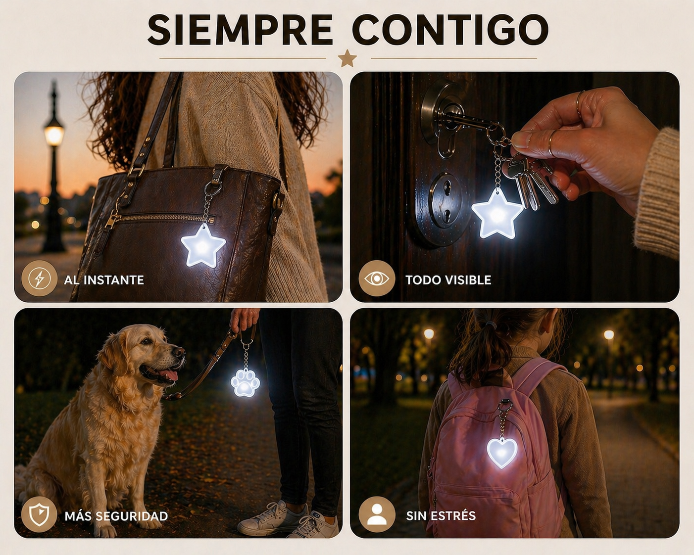Llavero con luz para tu bolso